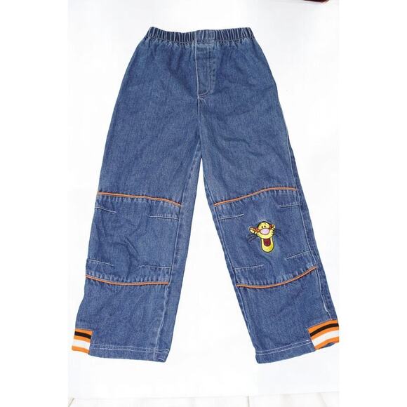 Vintage Disney Tigger Denim Pants | Size 5T | Y2K Kids Cartoon Jeans - Picture 1 of 4
